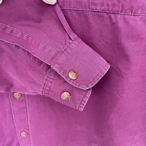 Columbia Canvas Shirt Men’s XL Long Sleeve Button Up Cranberry Red 100% Cotton - Picture 6 of 13